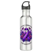 Cystic Fibrosis Awareness Ribbon Stainless Steel Water Bottle