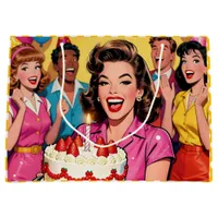 Funny Retro Pop Art Birthday Party Surprise Large Gift Bag