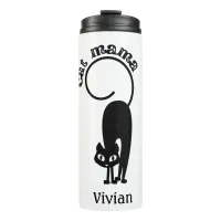 Black Cat Mama Retro Vintage Mother of Cats Thermal Tumbler