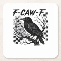 F-Caw-F Halloween Bird Square Paper Coaster