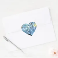 Blue Hydrangea Flower Heart Sticker