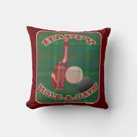 Happy Golf Holes Holiday Fun Christmas Sport Throw Pillow