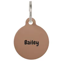 Custom Personalized Name Photo Chestnut Brown Pet ID Tag