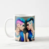 Grunge Goth Lesbian Love |  Couple AI Art Coffee Mug
