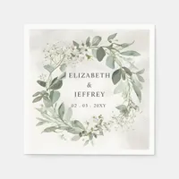 Elegant Boho Greenery Eucalyptus Wedding Napkins