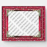 Dark Pink Framewith Silver Flower Add Photo Plaque