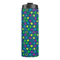 Colorful neon dots and shapes retro pattern thermal tumbler