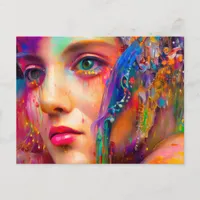 Colorful Woman Postcard