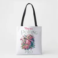 Potting Pro Cottage Floral Watering Can Tote Bag