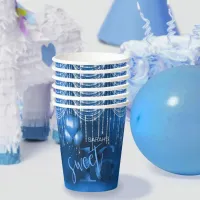 String Lights & Balloons Sweet 16 Dk Blue ID473 Paper Cups