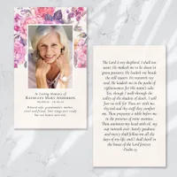 Peony Floral Memorial Prayer Card