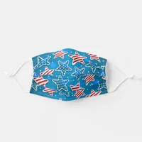 Patriotic Red White And Blue Stars Adult Cloth Face Mask