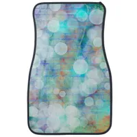 Blue, Orange, Yellow, White Abstract Art  Car Floor Mat