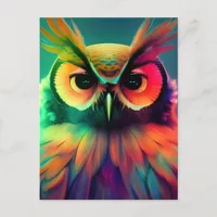 Rainbow Owl Postcard