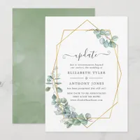 Watercolor Geometric Eucalyptus Wedding Update Invitation