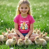 Hoppy Easter Cute Bunny Chicks Lamb Painting Eggs T-Shirt