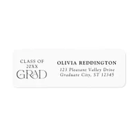 Class of 2025 Typography Grad Return Address Label