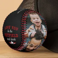 Love You To The Outfield & Back 2-Photo Dad Gift Baseball