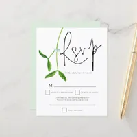 Budget Mistletoe Script Christmas Wedding RSVP 