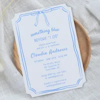 Elegant "Something Blue" Bow Sketch Bridal Shower  Invitation