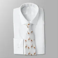 Giraffes Wildlife Pattern Light Gray Neck Tie