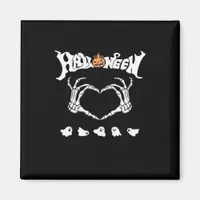 Skeleton Hand With Halloween Theme Dark Seasonal Magnet