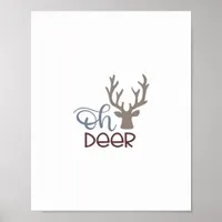 Oh Deer Retro Classic Design  Poster