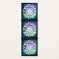 Personalized Blue and Green Abstract Zen Mandala Yoga Mat