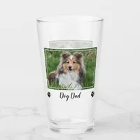 Best Dog Dad Ever- Dad Birthday Photo Cute Dog Dad Glass