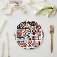 4th of July Generative Pattern Paper Plates