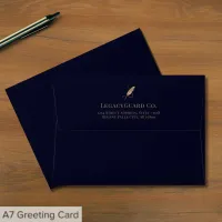 Gold Quill Feather A7 Envelope