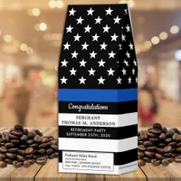Police Retirement Party Personalize Thin Blue Line Roasted Coffee
