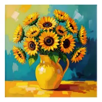 Yellow Sunflowers  in a Yellow Vase Acrylic Print