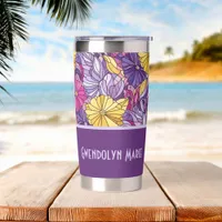 Stained Glass Abstract Purple Yellow Pink  Insulated Tumbler