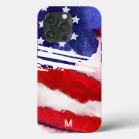 *~* USA America Flag Old Glory Patriot Monogram iPhone 13 Pro Case