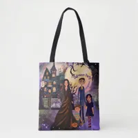 Double-Sided Gothic Haunted House Halloween  Tote Bag
