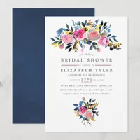 Trendy Colorways Watercolor Floral Bridal Shower Invitation