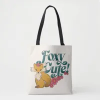 Foxy Cute with Flowers Tote Bag