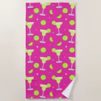 Margarita Cocktail Pink Green Summer Fun Beach Towel