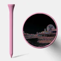 Black Stained Glass Santa Monica Pier Golf Tees