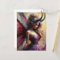 The Beautiful Fairy in Purple with Horns  Postcard