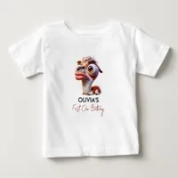 Llama Fiesta Funny Caricature 1st Birthday Baby T-Shirt