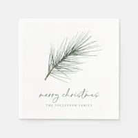 Christmas Napkins Holiday Simple Evergreen Branch