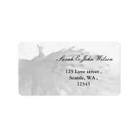 enchanting white peacock address label