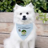 QR Code Business Name Custom Photo Light Blue Pet Bandana Collar