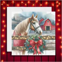 Horse at a Farm Christmas Card