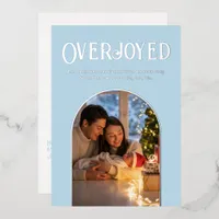 Icy Blue Christmas Baby Birth Announcement Photo