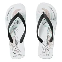 Honeymooning MR Watercolor Eucalyptus Leaves Flip Flops