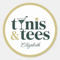 Tinis & Tees Country Club Golf Bachelorette Classic Round Sticker