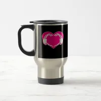 Skeleton Heart Hands Gothic Classic Look Travel Mug